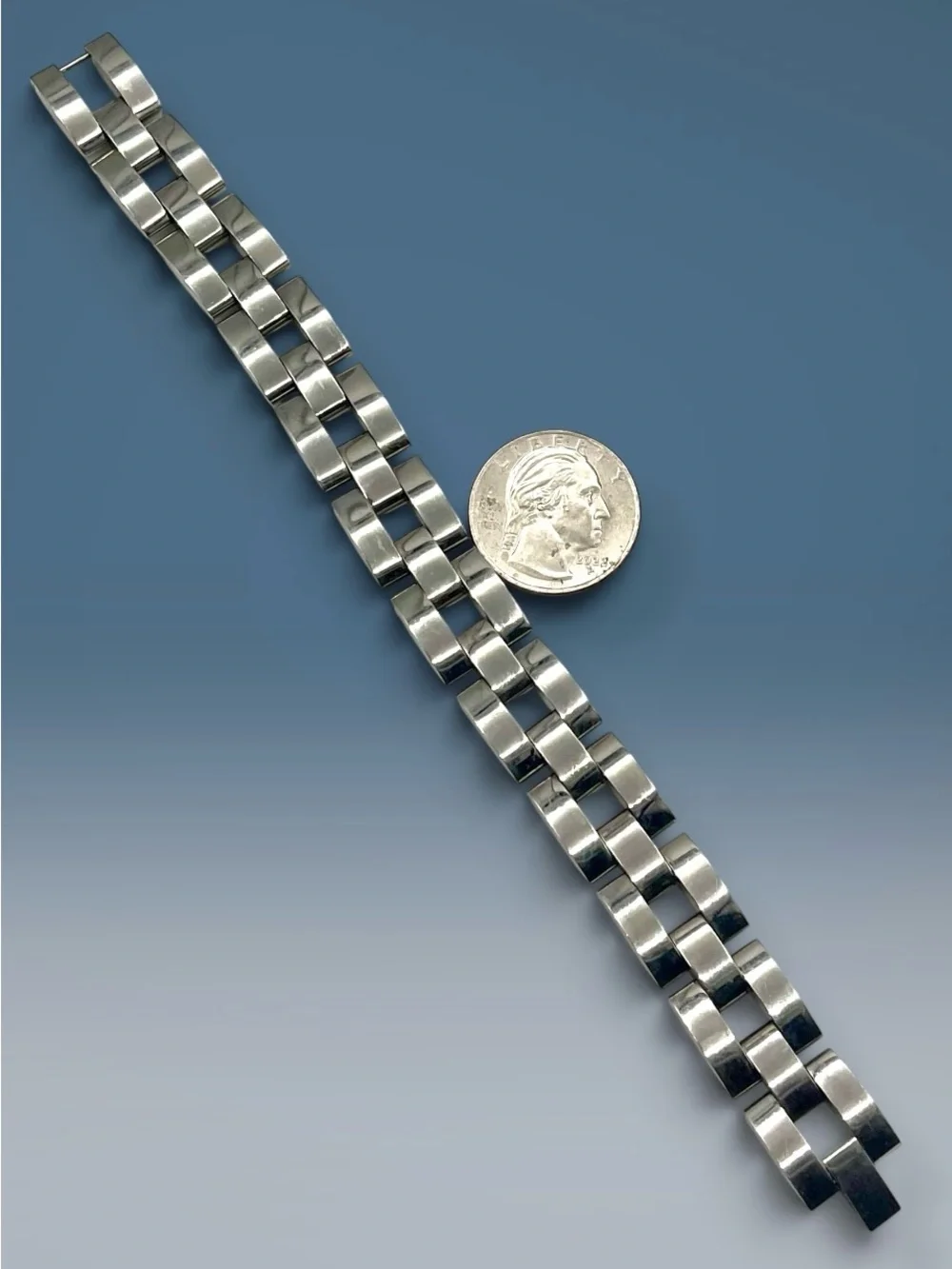 Men’s Stainless Steel Watch Link Style Chain Bracelet Substantial Statement